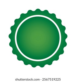 Quality guarantee green Vector icon isolated on white background. Shopping and sale concept isolated on white background illustration. Green Award, winner, trophy, top quality, promotion concept.