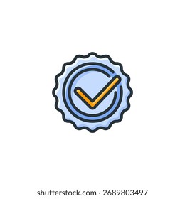 Qualitätsgarantie Symbol Farbige Umrissart