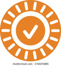 Diseño del icono de garantía de calidad, marca de verificación