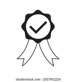 Diseño de icono de garantía de calidad aislado en fondo blanco