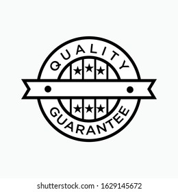 Quality Guarantee Icon Illustration - Emblem or Sticker, Vector Sign & Symbol. 