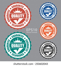 quality guarantee icon, tag, label, badge, sign, sticker, vector format
