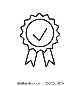 Quality guarantee icon in trendy outline style design. Vector graphic illustration. 