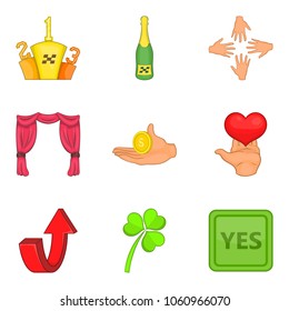 Quality guarantee icons set. Cartoon set of 9 quality guarantee vector icons for web isolated on white background