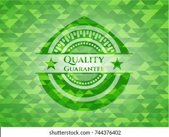 Quality Guarantee realistic green mosaic emblem