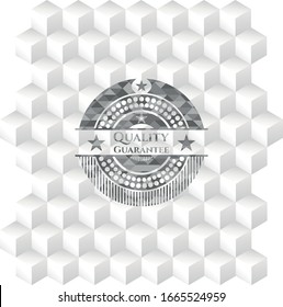 Graues Emblem im Retro-Stil mit geometrisch-weißem Hintergrund