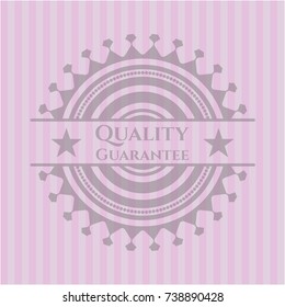 Quality Guarantee retro style pink emblem