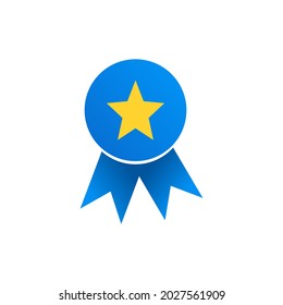Icono de cinta de garantía de calidad con estrella. Etiqueta de calidad superior. ilustración vectorial.