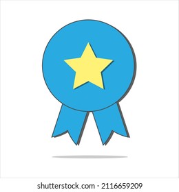 Quality guarantee ribbon icon with star. Premium quality label. Vector illustration.