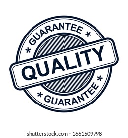Quality guarantee rubber stamp, vector label design