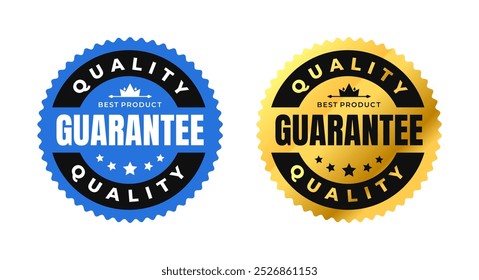 Quality guarantee vector premium luxury circle gold label with crown and stars. For icon, label, logo, tag, badge, stickers, symbol, seal, mark, sign