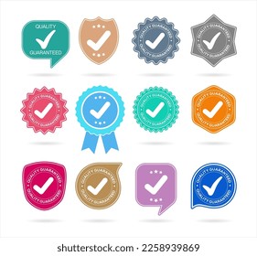 Quality Guaranteed Seal With Check Mark vector illustration 