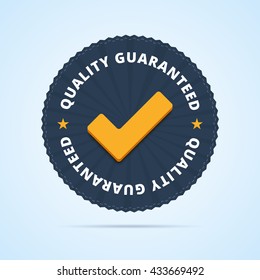 Quality Guaranteed - Tested Badge. Vector Illustration.