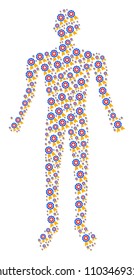 Quality human representation. Vector quality icons are composed into person illustration.