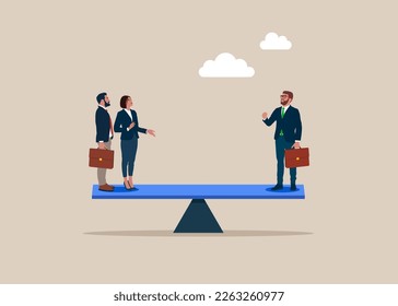 Quality human resources. Compare business people. Modern vector illustration in flat style