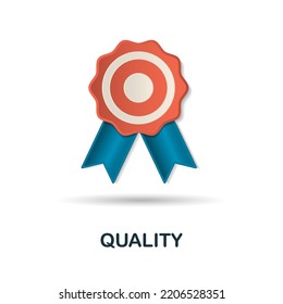 Quality icon. 3d illustration from company value collection. Creative Quality 3d icon for web design, templates, infographics and more