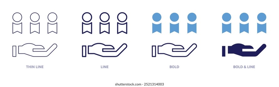 Quality icon in 4 different styles. Thin Line, Line, Bold, and Bold Line. Duotone style. Editable stroke.