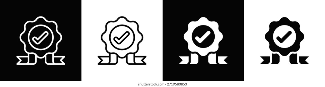 Icono de calidad con fondo blanco y negro