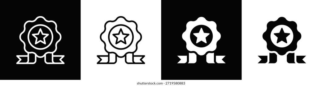 Icono de calidad con fondo blanco y negro