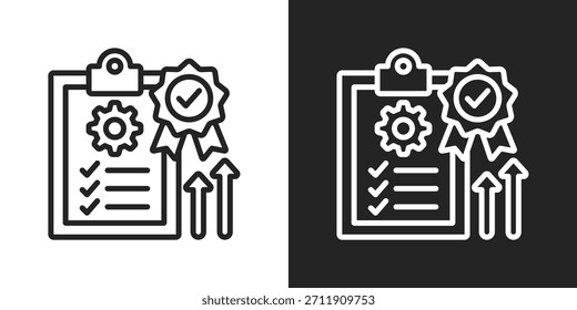 Icono De Calidad En Estilo De Línea En Blanco Y Negro