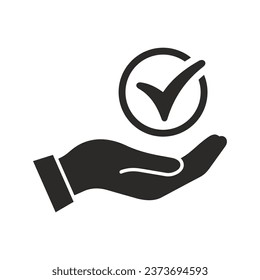 Quality icon. Check mark. Vector icon isolated on white background.