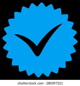 Quality icon from Competition & Success Bicolor Icon Set on a black background. This isolated flat symbol uses light blue color.
