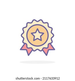 Icono de calidad en el estilo de contorno relleno. Para tu diseño, logotipo. Ilustración vectorial.