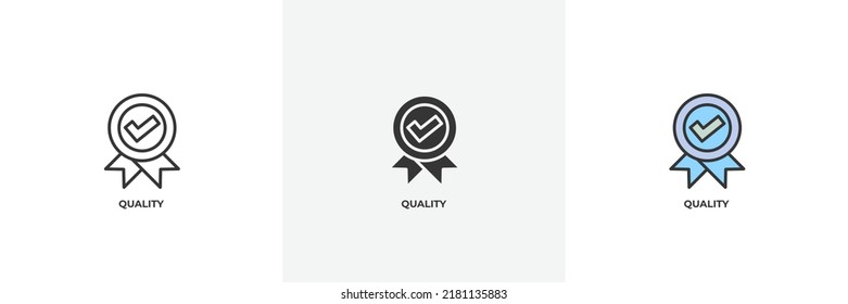 quality icon. Line, solid and filled outline colorful version, outline and filled vector sign. Idea Symbol, logo illustration. Vector graphics