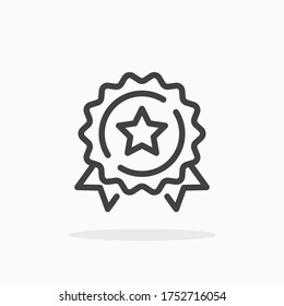 Icono de calidad en estilo de línea. Para tu diseño, logotipo. Ilustración vectorial. Stroke editable.