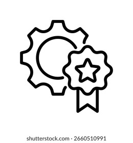 Ilustración vectorial de línea de icono de calidad