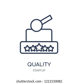 Quality icon. Quality linear symbol design from Startup collection. Simple outline element vector illustration on white background.