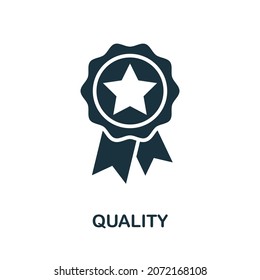 Quality icon. Monochrome simple element from core value collection. Creative Quality icon for web design, templates, infographics and more