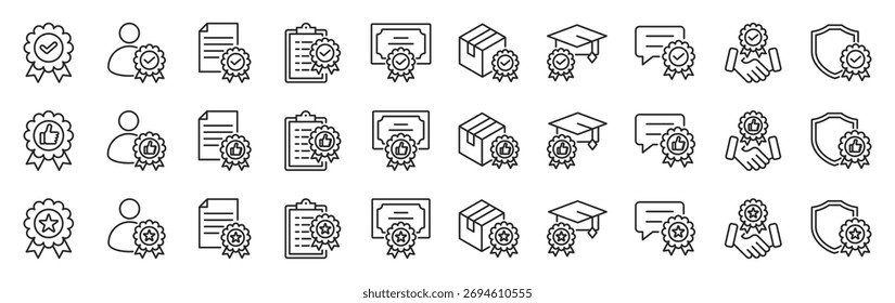 quality icon pack outline style vector collection for excellence and performance
