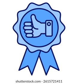 Quality icon represented by Quality symbol Blue style.