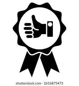 Quality icon represented by Quality symbol Black Filled style.