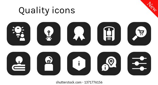 quality icon set. 10 filled quality icons.  Simple modern icons about  - Idea, Quality, panorama 360 , Commerce, Information, Control
