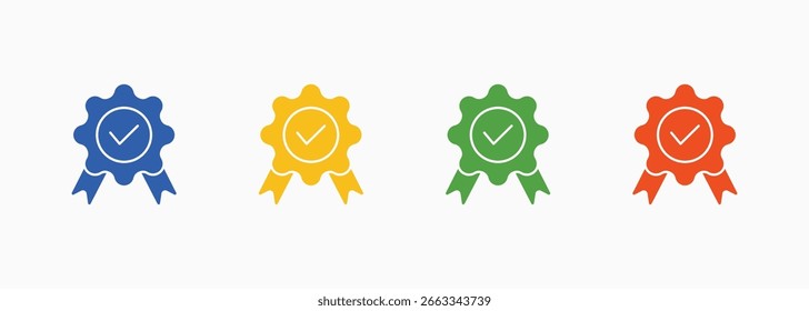 Conjunto de ícones de qualidade Cor Coleção de estilos múltiplos