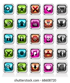 Quality Icon Set with Glossy and Colorful Utility Elements