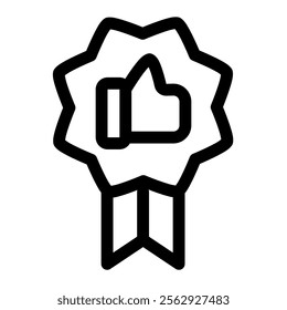 Quality icon with simple and line style