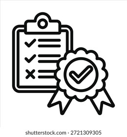 Icono de calidad. Ilustración de contorno de Vector simple.