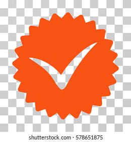 Quality icon. Vector illustration style is flat iconic symbol, orange color, transparent background. Designed for web and software interfaces.