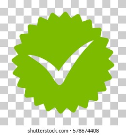 Quality icon. Vector illustration style is flat iconic symbol, eco green color, transparent background. Designed for web and software interfaces.