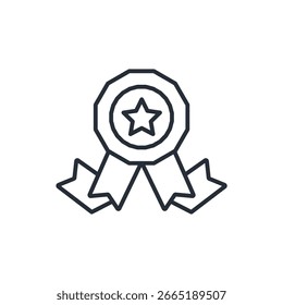 icono de calidad. Vector. Trazo editable. signo de estilo lineal para uso Diseño web, logotipo. Ilustración de símbolo.