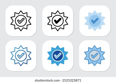 Iconos de calidad con varios estilos de diseño