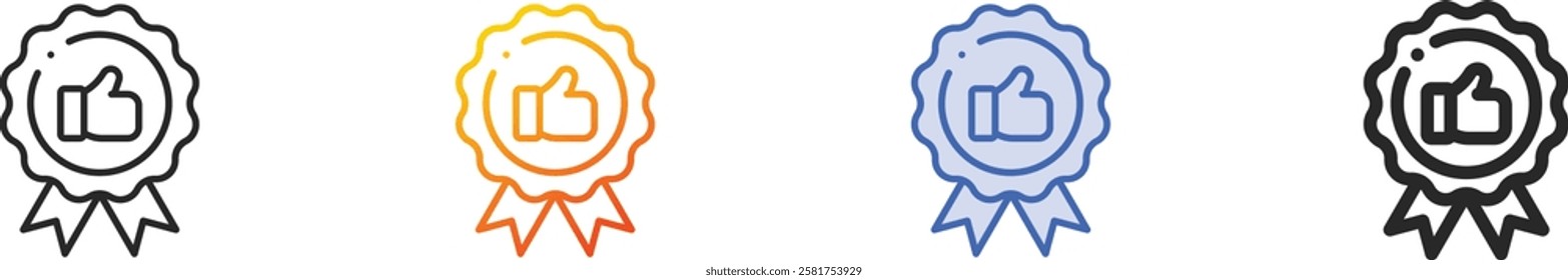 quality icon.Thin Linear, Gradient, Blue Stroke and bold Style Design Isolated On White Background