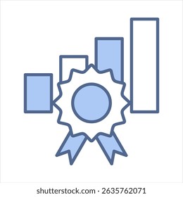 Ilustração do vetor de ícone azul de melhoria de qualidade
