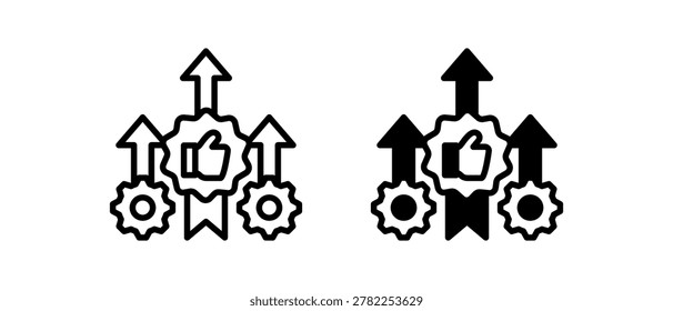 Quality Improvement Icon Collection line And Mixed Style
