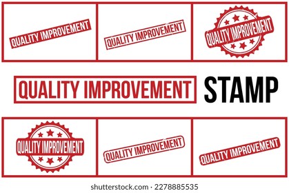 Quality Improvement Rubber Stamp Set Vector