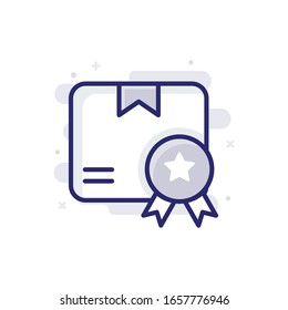 Vektorillustration-Illustrator für die Qualitätskontrolle mit farbigem Hintergrund. 