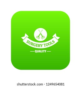 Quality instrument icon green vector isolated on white background